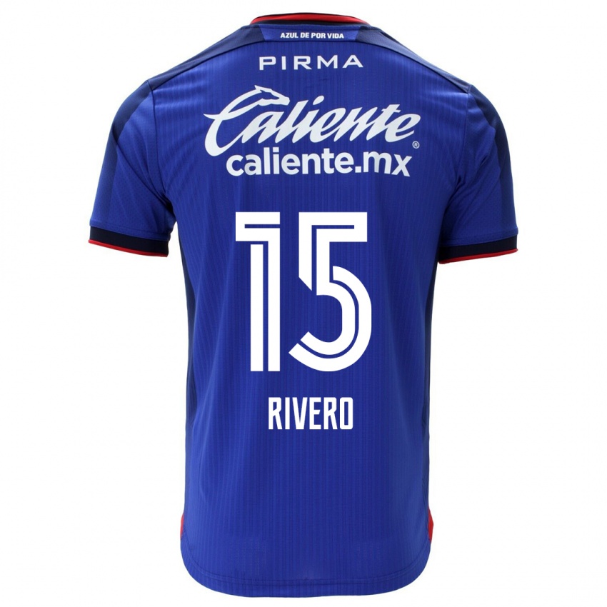Homme Maillot Ignacio Rivero #15 Bleu Tenues Domicile 2023/24 T-Shirt Suisse
