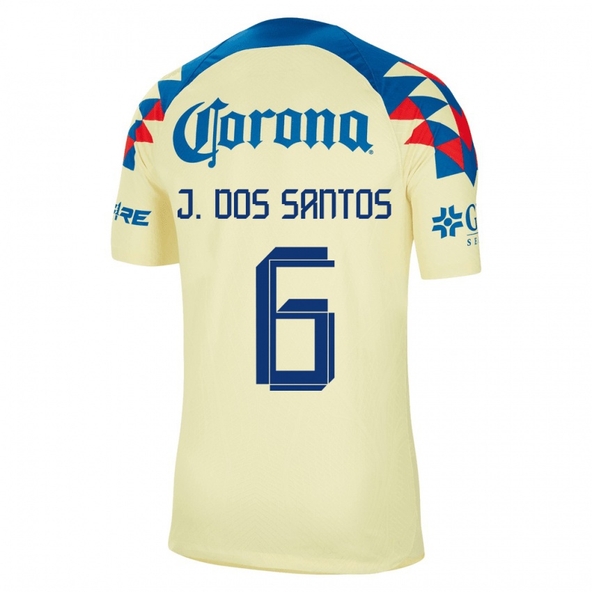 Homme Maillot Jonathan Dos Santos #6 Jaune Tenues Domicile 2023/24 T-Shirt Suisse