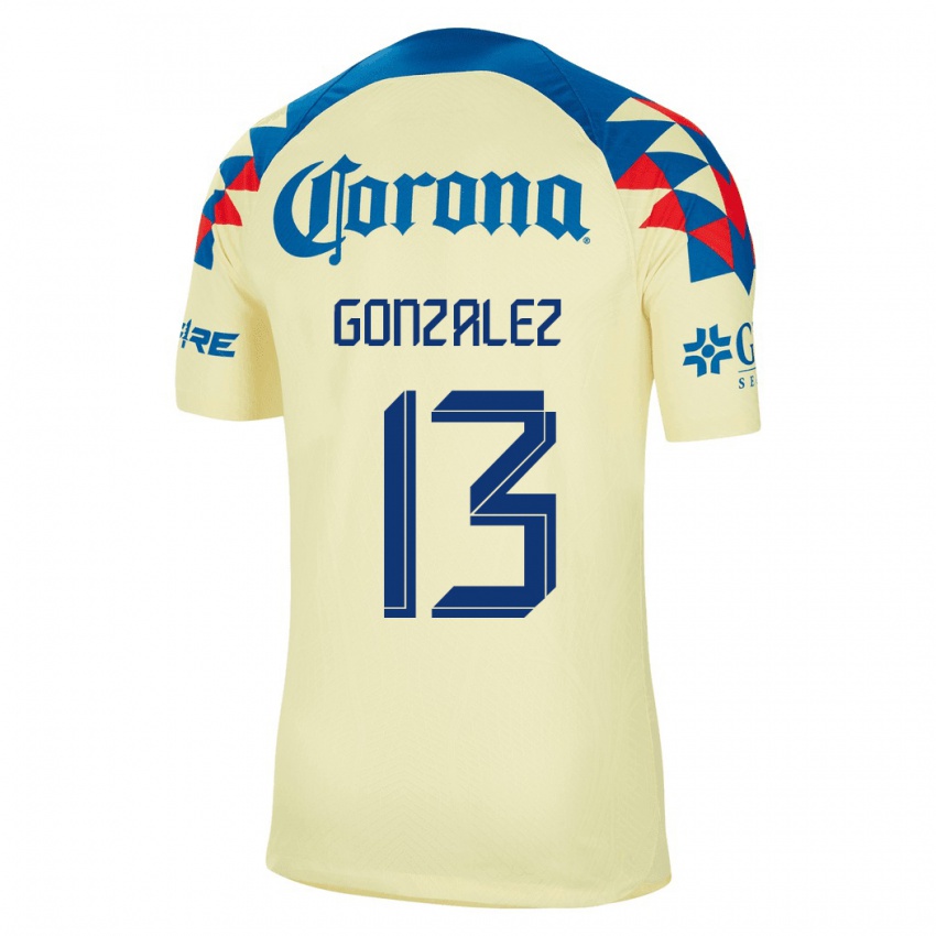Homme Maillot Eva Gonzalez #13 Jaune Tenues Domicile 2023/24 T-Shirt Suisse