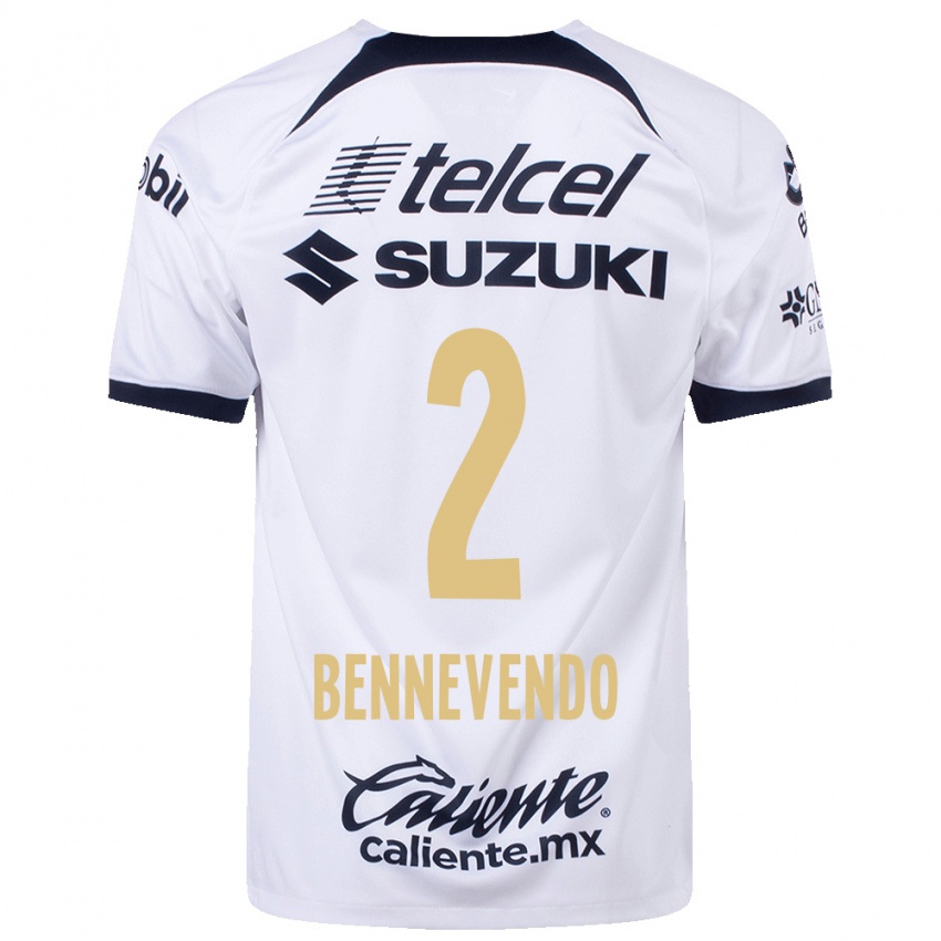 Homme Maillot Pablo Bennevendo #2 Blanc Tenues Domicile 2023/24 T-Shirt Suisse