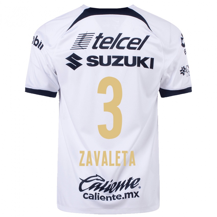 Homme Maillot Rebeca Zavaleta #3 Blanc Tenues Domicile 2023/24 T-Shirt Suisse