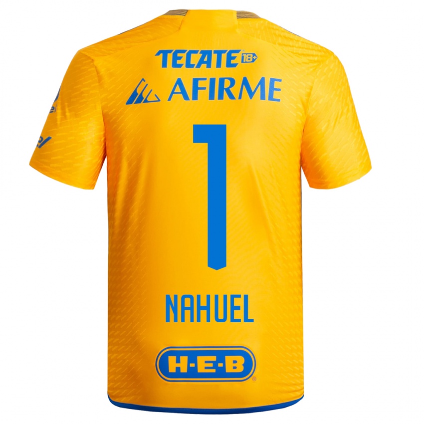 Homme Maillot Nahuel Guzman #1 Jaune Tenues Domicile 2023/24 T-Shirt Suisse
