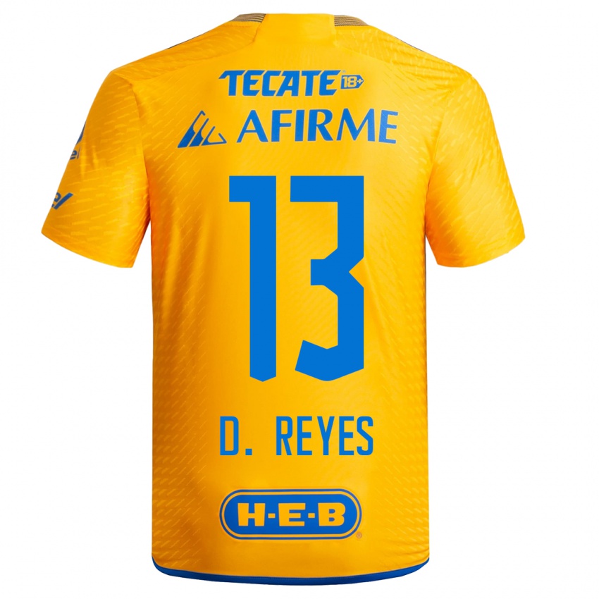 Homme Maillot Diego Reyes #13 Jaune Tenues Domicile 2023/24 T-Shirt Suisse