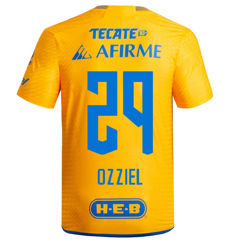 Homme Maillot Ozziel Herrera #29 Jaune Tenues Domicile 2023/24 T-Shirt Suisse