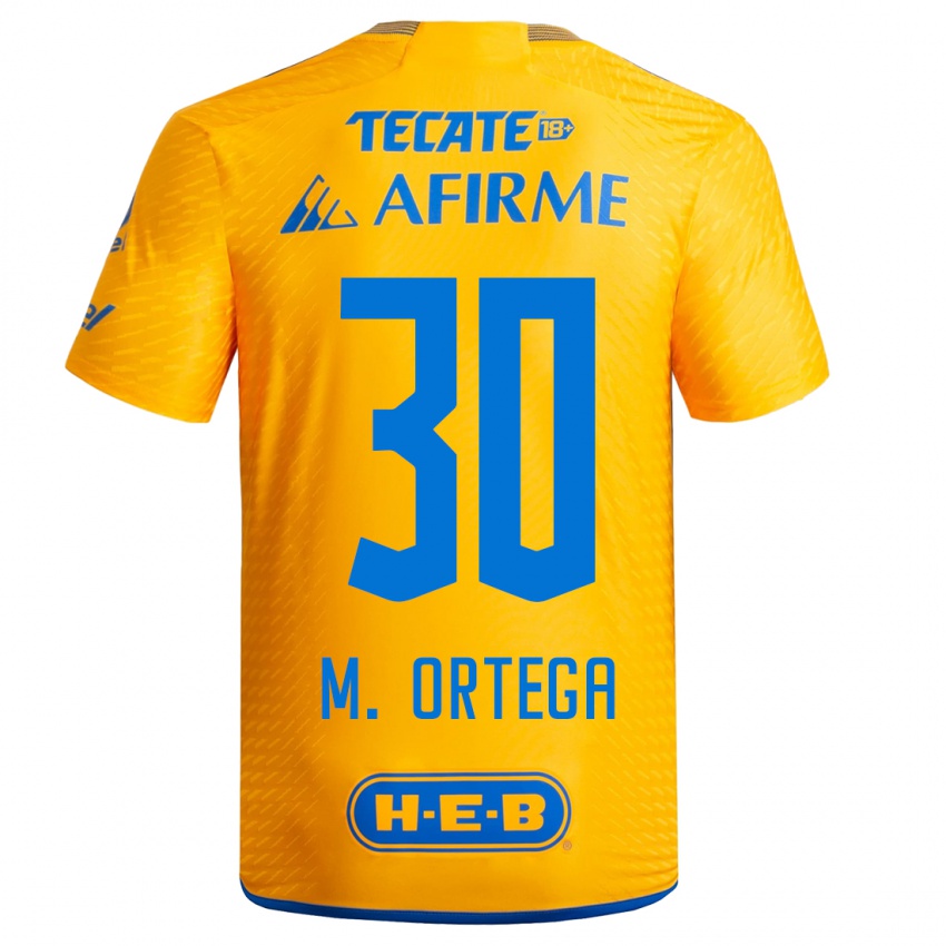 Homme Maillot Miguel Ortega #30 Jaune Tenues Domicile 2023/24 T-Shirt Suisse
