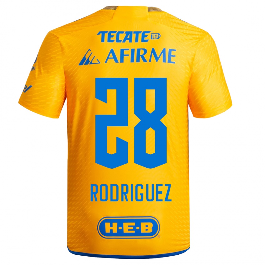 Homme Maillot Luis Rodriguez #28 Jaune Tenues Domicile 2023/24 T-Shirt Suisse