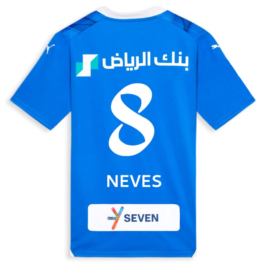 Homme Maillot Ruben Neves #8 Bleu Tenues Domicile 2023/24 T-Shirt Suisse