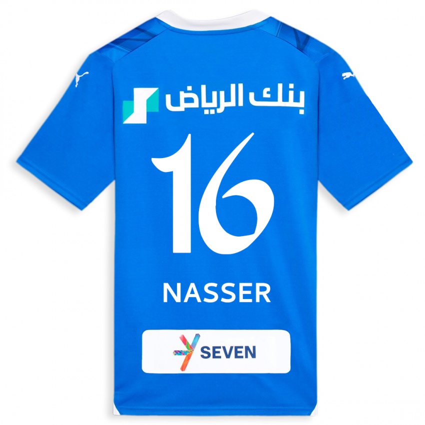 Homme Maillot Nasser Al-Dawsari #16 Bleu Tenues Domicile 2023/24 T-Shirt Suisse
