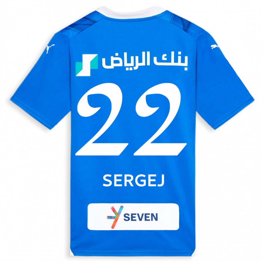 Homme Maillot Sergej Milinkovic-Savic #22 Bleu Tenues Domicile 2023/24 T-Shirt Suisse