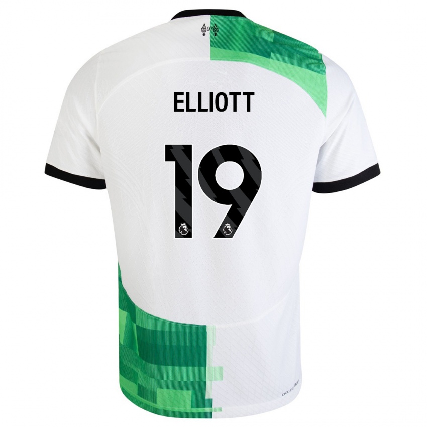 Homme Maillot Harvey Elliott #19 Blanc Vert Tenues Extérieur 2023/24 T-Shirt Suisse