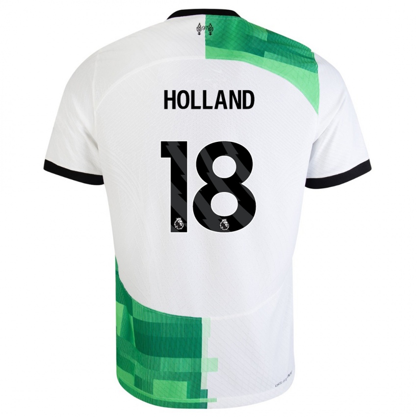 Homme Maillot Ceri Holland #18 Blanc Vert Tenues Extérieur 2023/24 T-Shirt Suisse