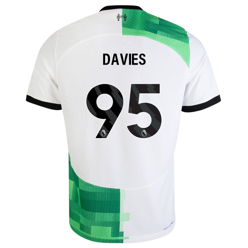Homme Maillot Harvey Davies #95 Blanc Vert Tenues Extérieur 2023/24 T-Shirt Suisse