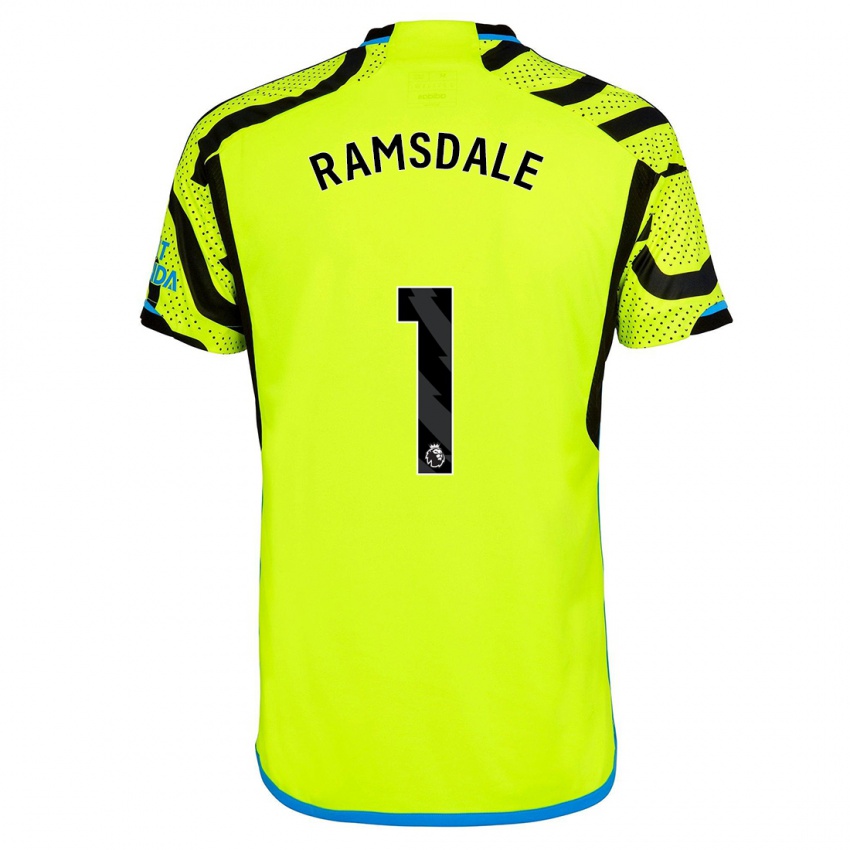 Homme Maillot Aaron Ramsdale #1 Jaune Tenues Extérieur 2023/24 T-Shirt Suisse