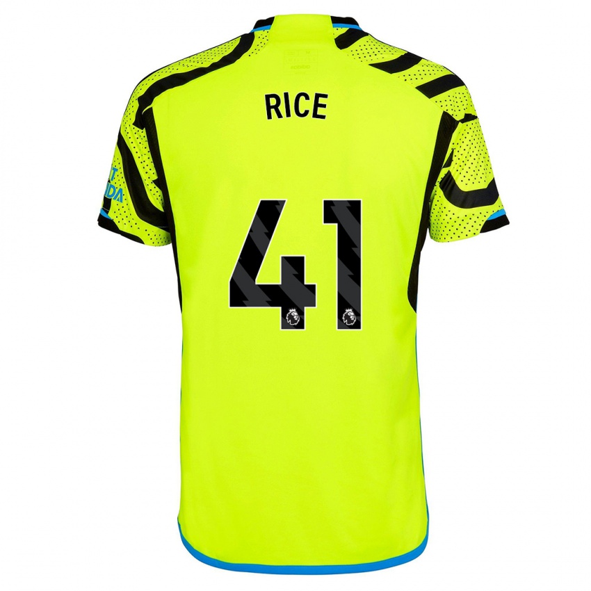 Herren Declan Rice #41 Gelb Auswärtstrikot Trikot 2023/24 T-Shirt Schweiz