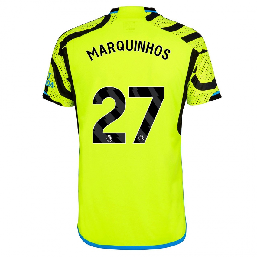 Homme Maillot Marquinhos #27 Jaune Tenues Extérieur 2023/24 T-Shirt Suisse