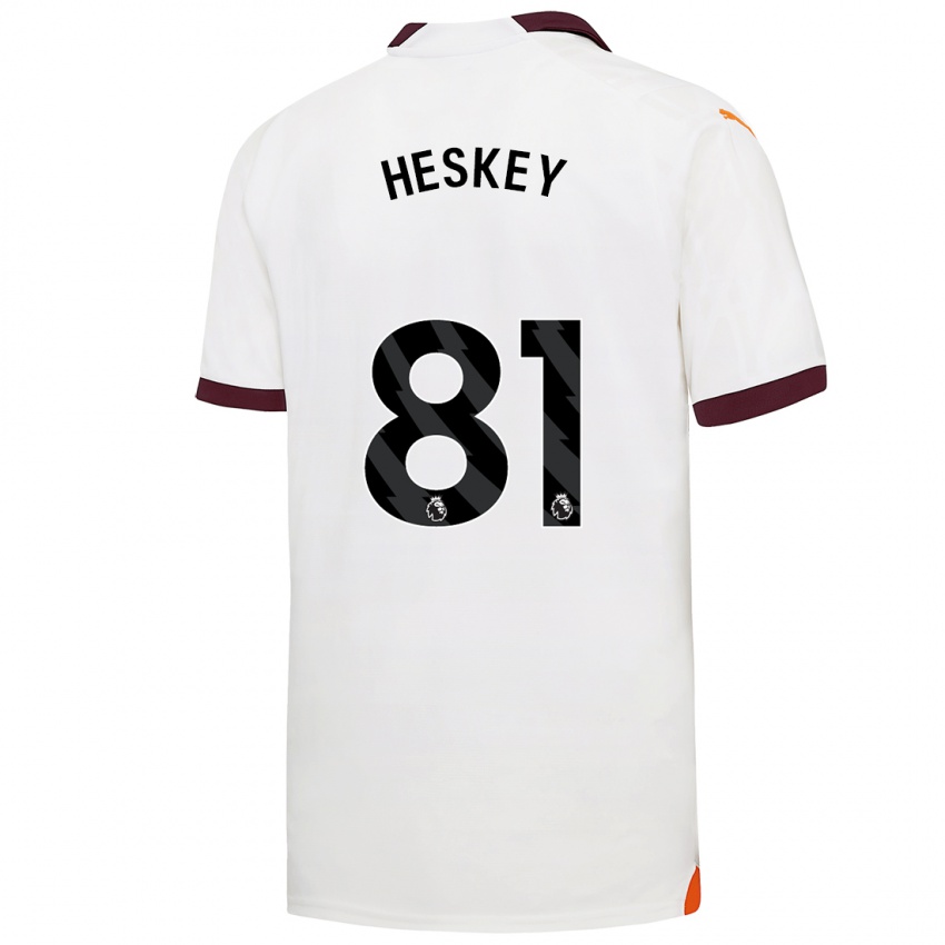 Herren Jaden Heskey #81 Weiß Auswärtstrikot Trikot 2023/24 T-Shirt Schweiz