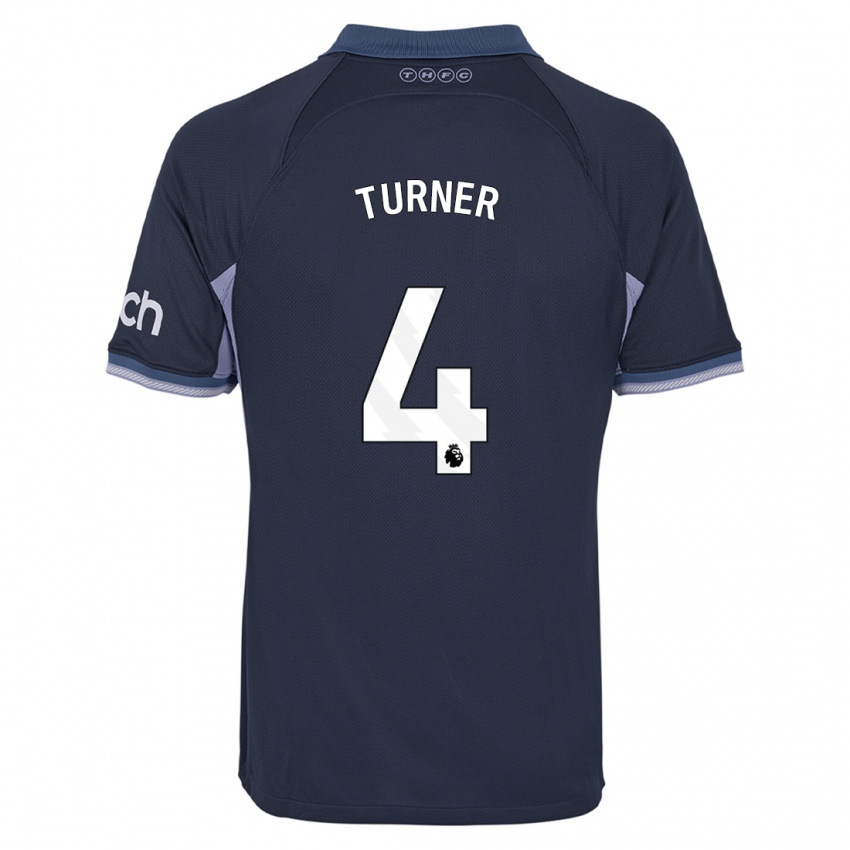 Homme Maillot Amy Turner #4 Bleu Foncé Tenues Extérieur 2023/24 T-Shirt Suisse