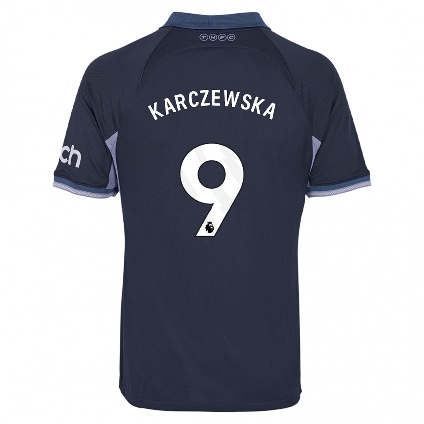 Homme Maillot Nikola Karczewska #9 Bleu Foncé Tenues Extérieur 2023/24 T-Shirt Suisse