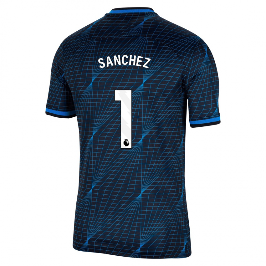 Homme Maillot Robert Sanchez #1 Bleu Foncé Tenues Extérieur 2023/24 T-Shirt Suisse