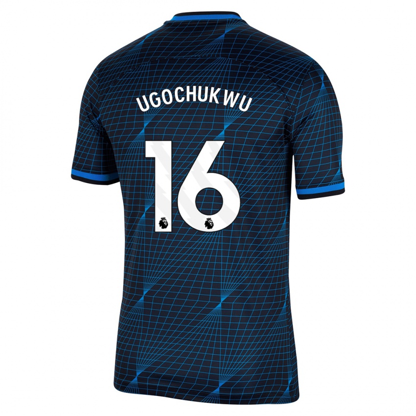 Homme Maillot Lesley Ugochukwu #16 Bleu Foncé Tenues Extérieur 2023/24 T-Shirt Suisse