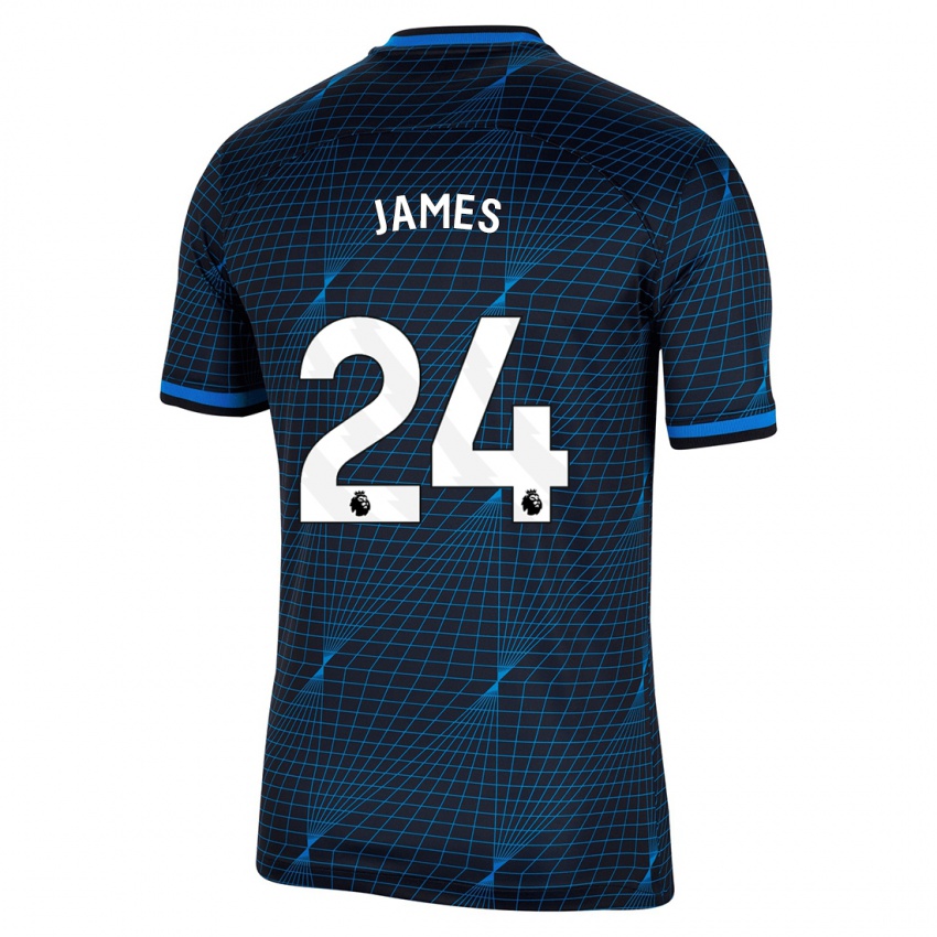 Homme Maillot Reece James #24 Bleu Foncé Tenues Extérieur 2023/24 T-Shirt Suisse