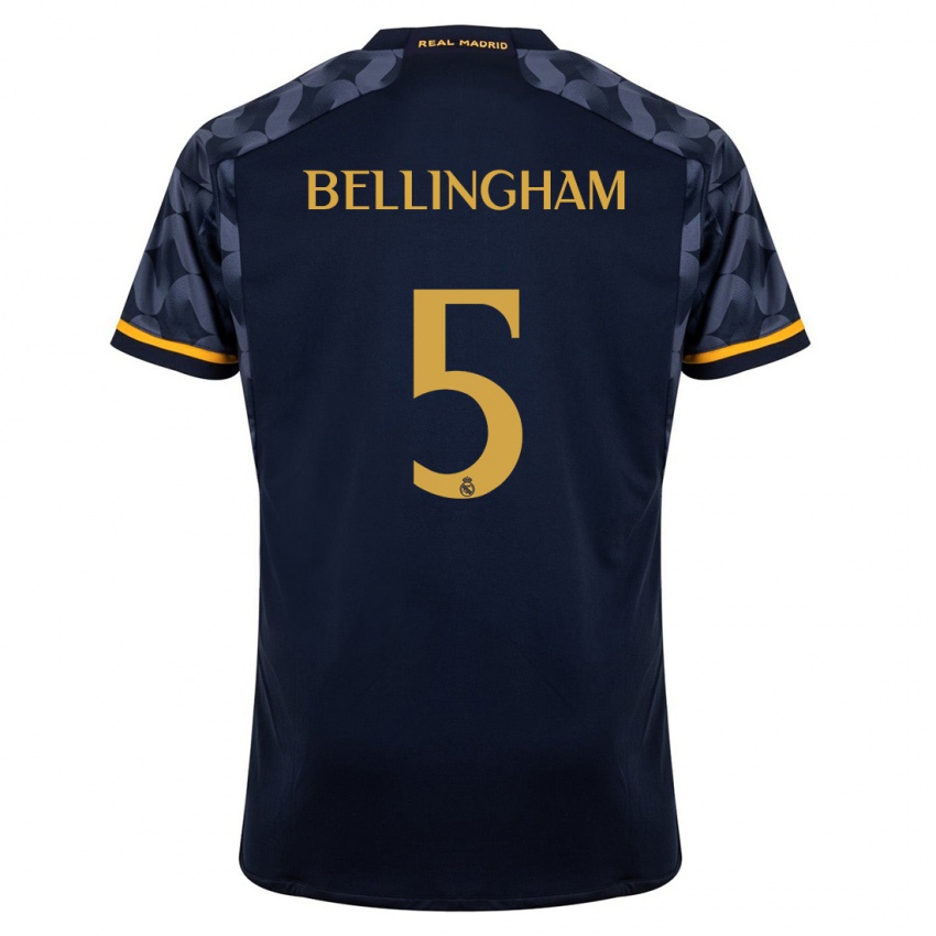 Homme Maillot Jude Bellingham #5 Bleu Foncé Tenues Extérieur 2023/24 T-Shirt Suisse