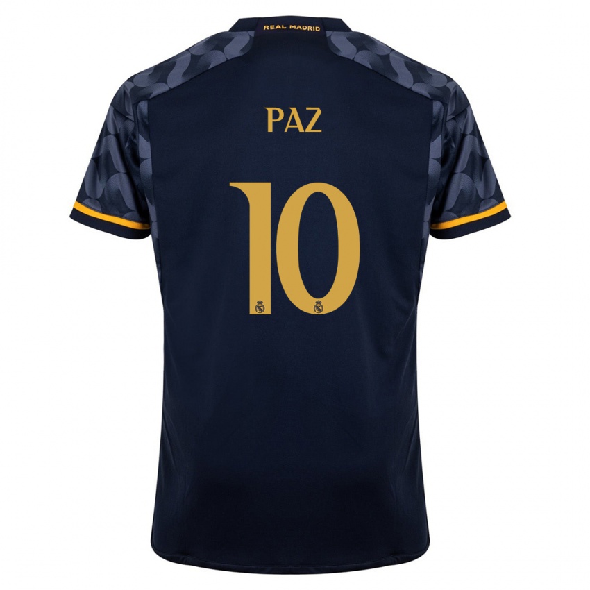 Herren Nico Paz #10 Dunkelblau Auswärtstrikot Trikot 2023/24 T-Shirt Schweiz