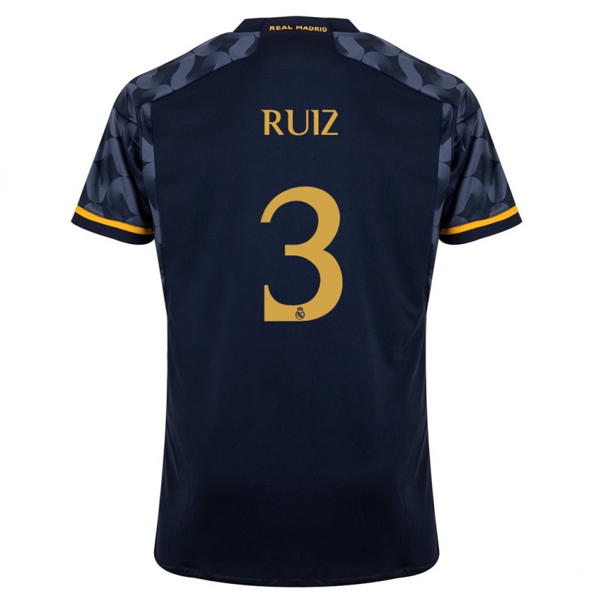 Homme Maillot David Ruiz #3 Bleu Foncé Tenues Extérieur 2023/24 T-Shirt Suisse