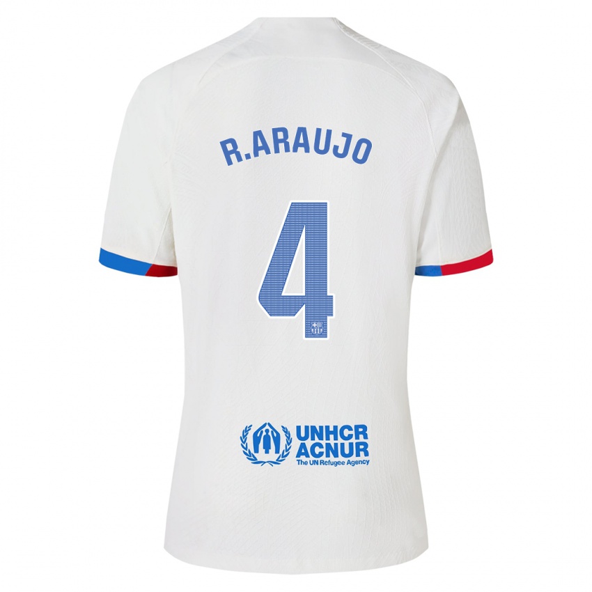 Herren Ronald Araujo #4 Weiß Auswärtstrikot Trikot 2023/24 T-Shirt Schweiz