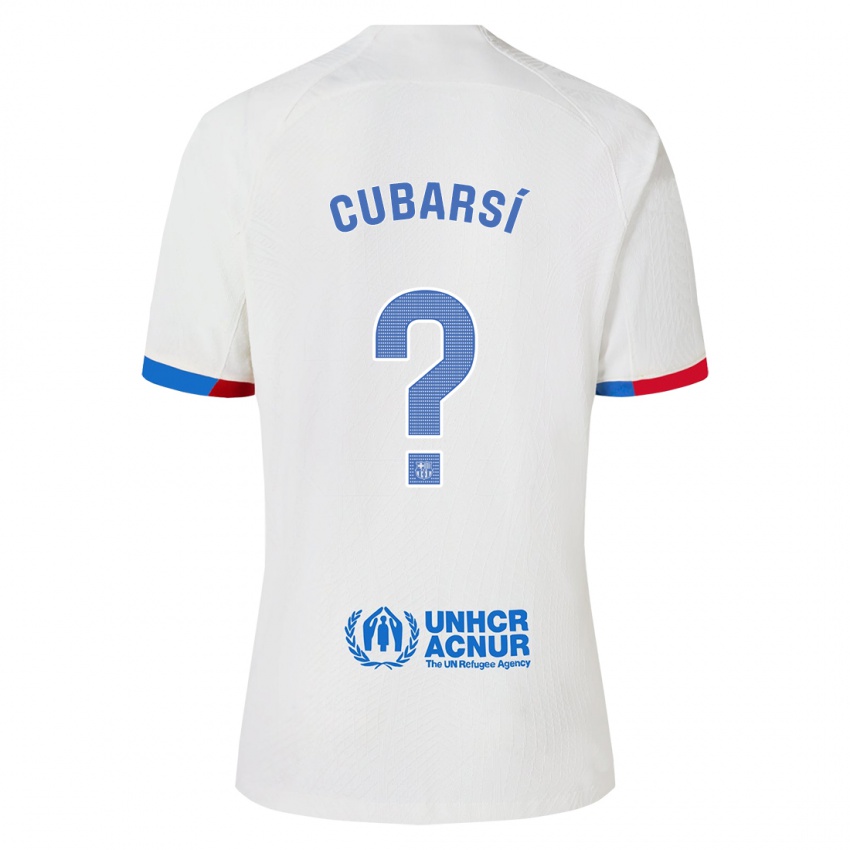 Herren Pau Cubarsí #0 Weiß Auswärtstrikot Trikot 2023/24 T-Shirt Schweiz