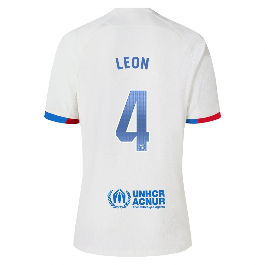 Homme Maillot Maria Pilar Leon #4 Blanc Tenues Extérieur 2023/24 T-Shirt Suisse