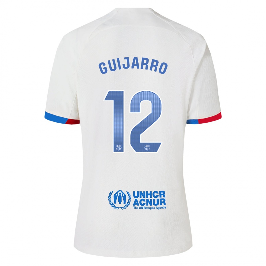 Homme Maillot Patricia Guijarro #12 Blanc Tenues Extérieur 2023/24 T-Shirt Suisse