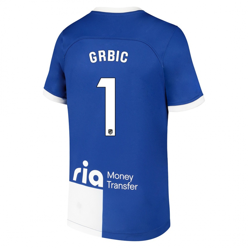 Homme Maillot Ivo Grbic #1 Bleu Blanc Tenues Extérieur 2023/24 T-Shirt Suisse