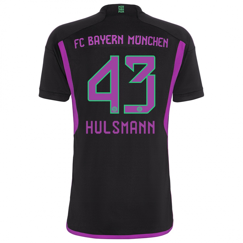 Homme Maillot Tom Hulsmann #43 Noir Tenues Extérieur 2023/24 T-Shirt Suisse