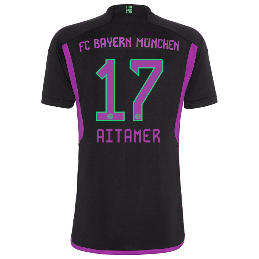 Herren Younes Aitamer #17 Schwarz Auswärtstrikot Trikot 2023/24 T-Shirt Schweiz
