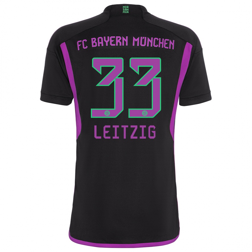 Homme Maillot Janina Leitzig #33 Noir Tenues Extérieur 2023/24 T-Shirt Suisse