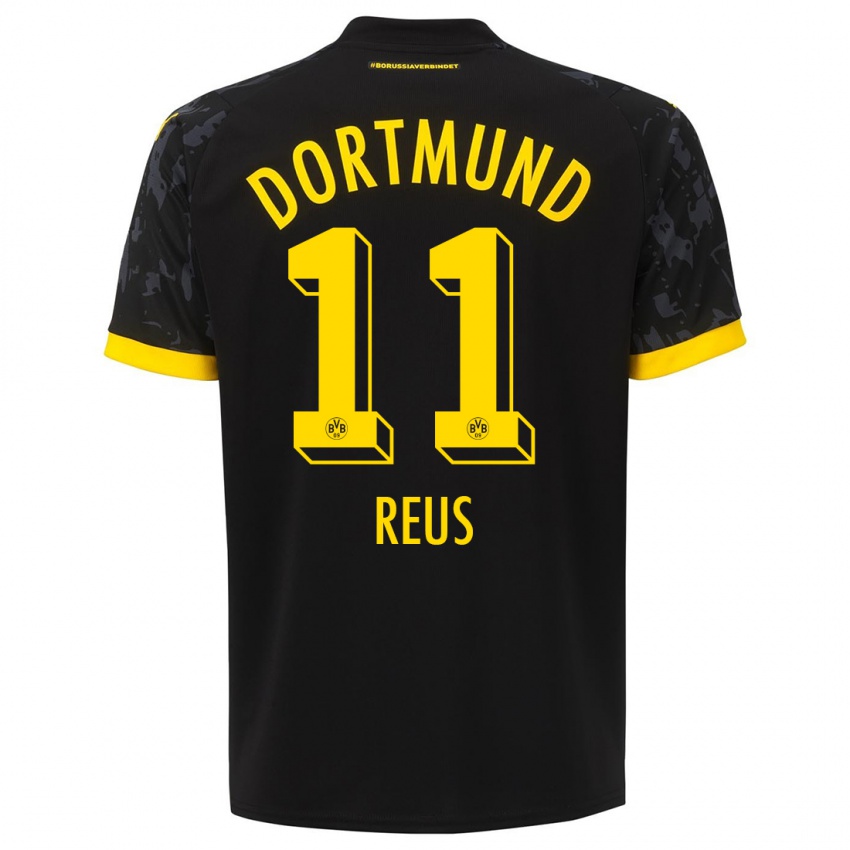 Homme Maillot Marco Reus #11 Noir Tenues Extérieur 2023/24 T-Shirt Suisse