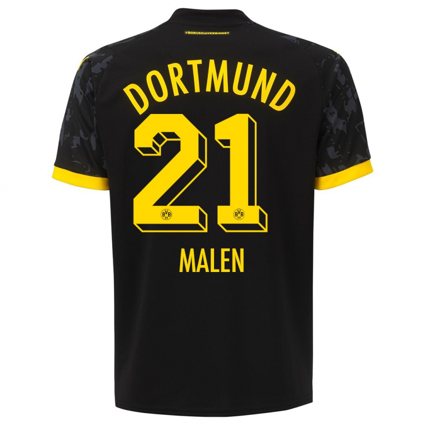 Homme Maillot Donyell Malen #21 Noir Tenues Extérieur 2023/24 T-Shirt Suisse