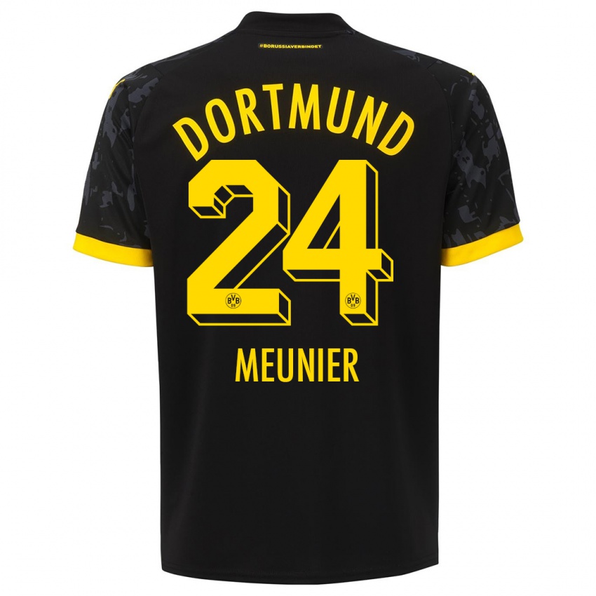 Homme Maillot Thomas Meunier #24 Noir Tenues Extérieur 2023/24 T-Shirt Suisse