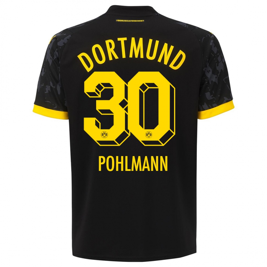 Homme Maillot Ole Pohlmann #30 Noir Tenues Extérieur 2023/24 T-Shirt Suisse