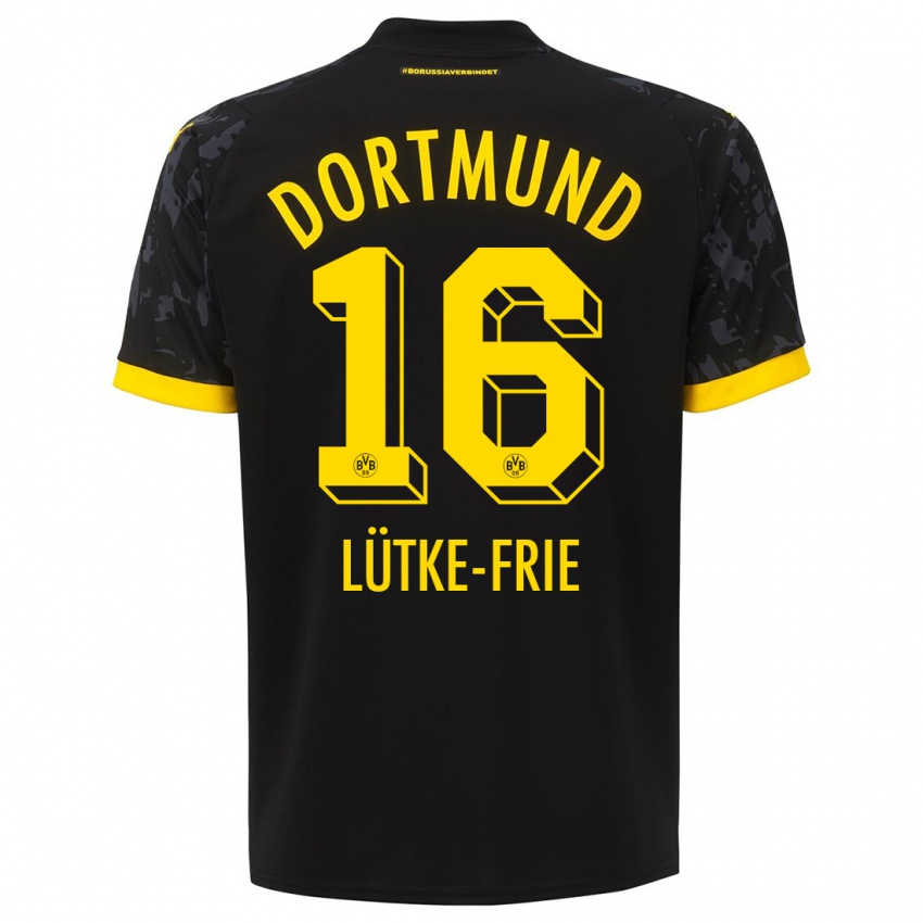 Herren Dennis Lütke-Frie #16 Schwarz Auswärtstrikot Trikot 2023/24 T-Shirt Schweiz