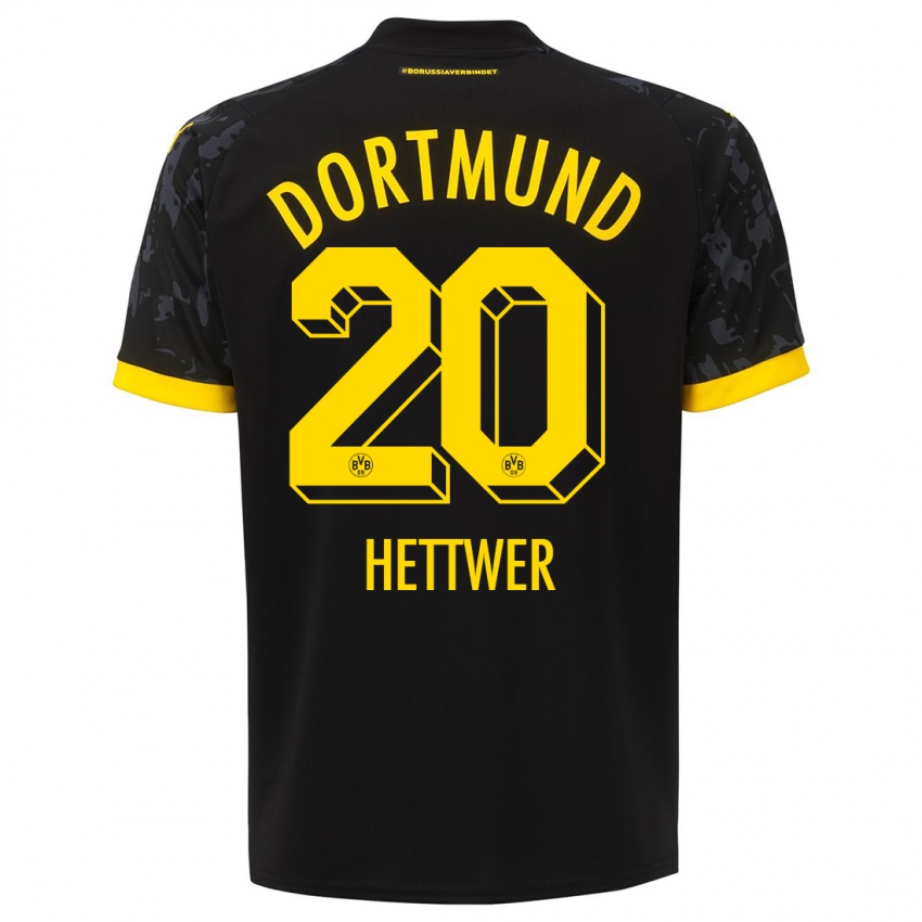 Herren Julian Hettwer #20 Schwarz Auswärtstrikot Trikot 2023/24 T-Shirt Schweiz