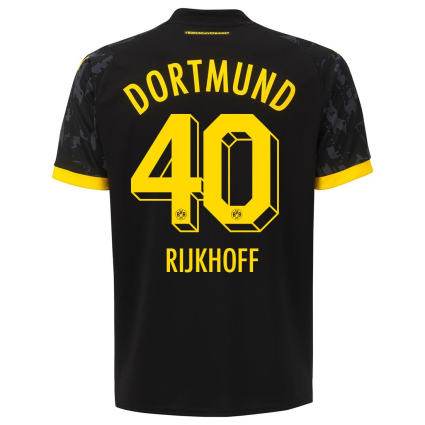 Homme Maillot Julian Rijkhoff #40 Noir Tenues Extérieur 2023/24 T-Shirt Suisse