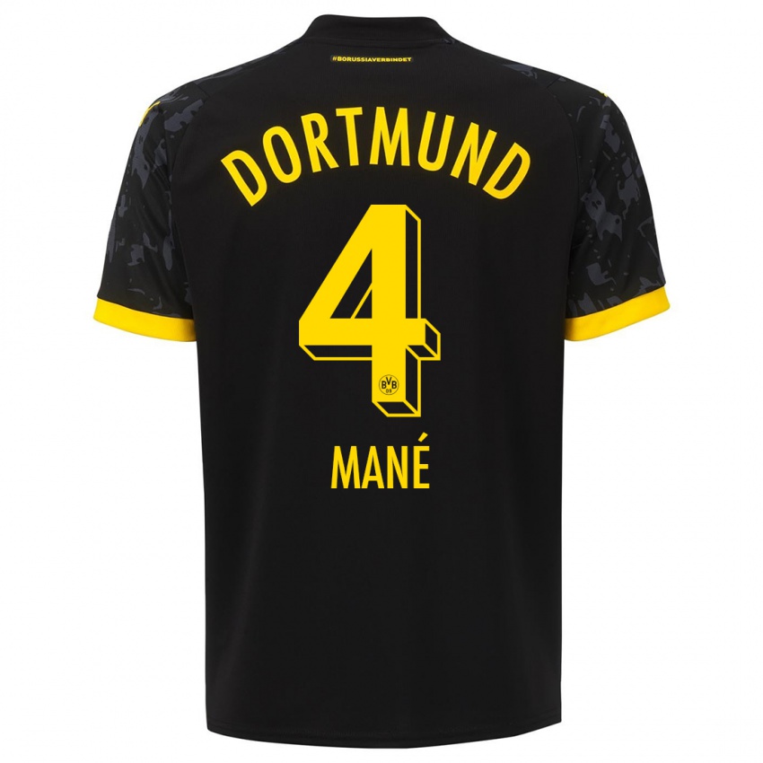 Herren Filippo Mané #4 Schwarz Auswärtstrikot Trikot 2023/24 T-Shirt Schweiz