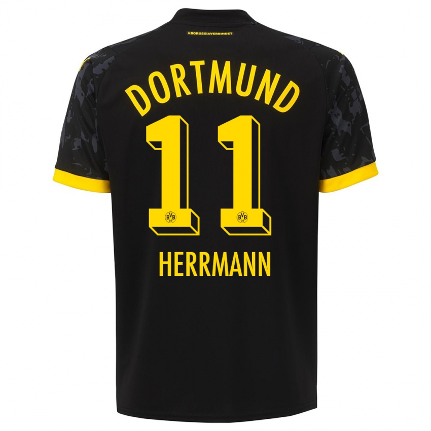 Herren Charles Herrmann #11 Schwarz Auswärtstrikot Trikot 2023/24 T-Shirt Schweiz