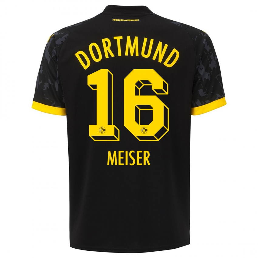 Homme Maillot Tyler Meiser #16 Noir Tenues Extérieur 2023/24 T-Shirt Suisse