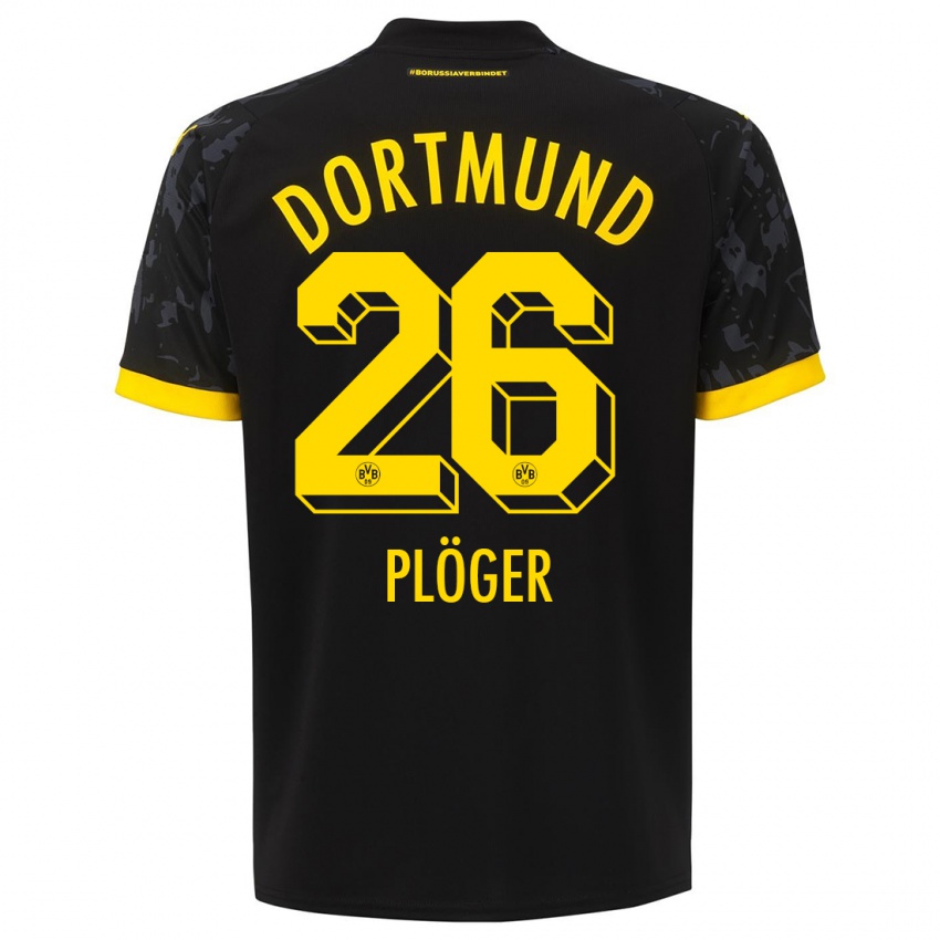 Herren Dustin Plöger #26 Schwarz Auswärtstrikot Trikot 2023/24 T-Shirt Schweiz