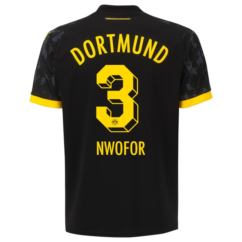 Herren Jamie Nwofor #3 Schwarz Auswärtstrikot Trikot 2023/24 T-Shirt Schweiz