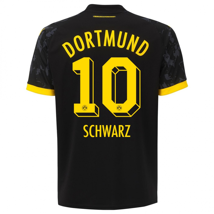 Herren Oskar Schwarz #10 Schwarz Auswärtstrikot Trikot 2023/24 T-Shirt Schweiz