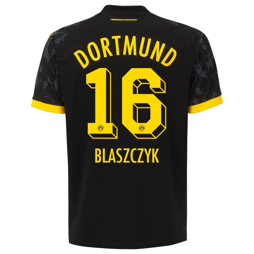 Herren Oliwer Blaszczyk #16 Schwarz Auswärtstrikot Trikot 2023/24 T-Shirt Schweiz